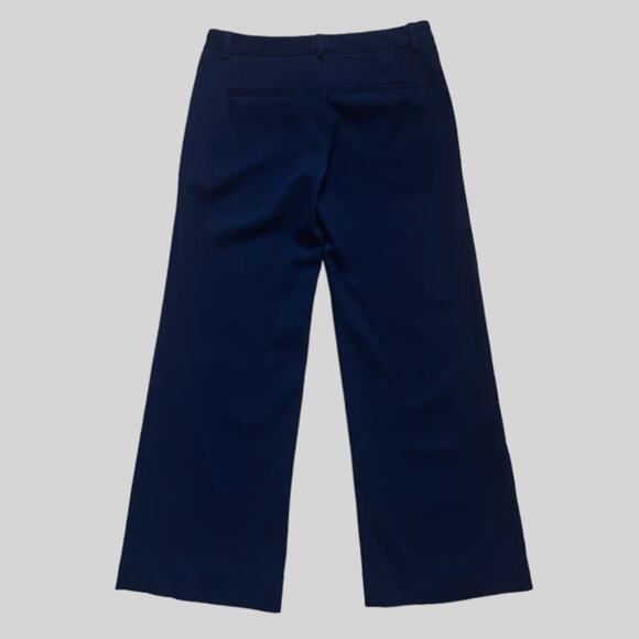 Theory Wide Leg Wool Pants in Navy Blue | Size 2 - Picture 2 of 5